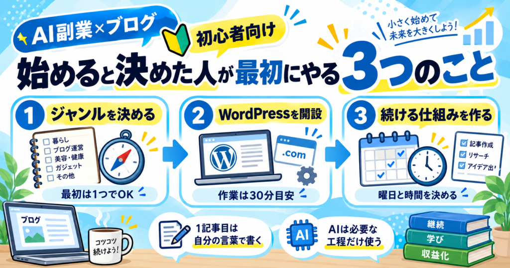 始めると決めた人が最初にやる3つのこと