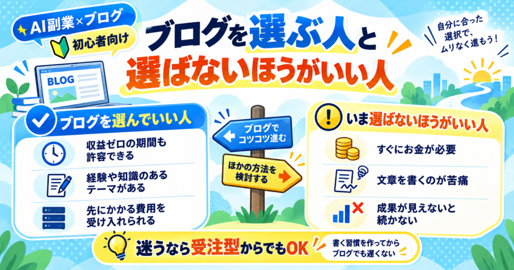 ブログを選ぶ人と選ばないほうがいい人