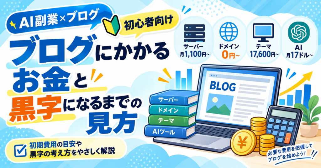 ブログにかかるお金と黒字になるまでの見方