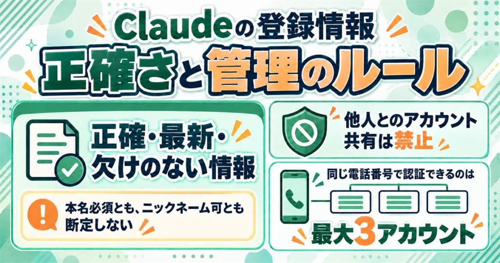 Claudeの登録時に入れる情報はどこまで必要か