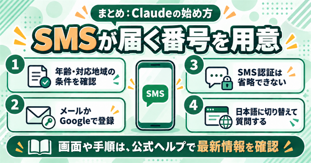まとめ:Claudeの始め方はSMSが届く電話番号があれば数分で終わる