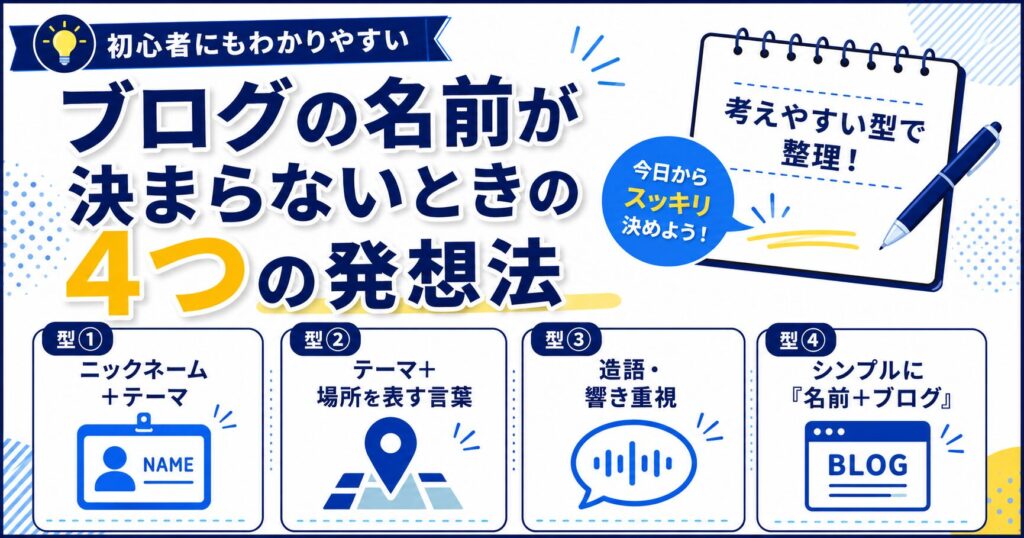 ブログの名前が決まらないときの4つの発想法