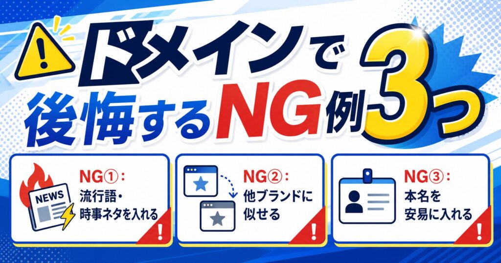 ドメインで後悔するNG例3つ
