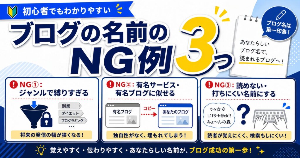 ブログの名前のNG例3つ