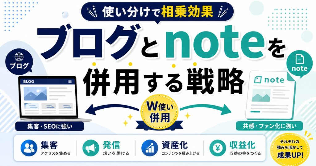 ブログとnoteを併用する戦略