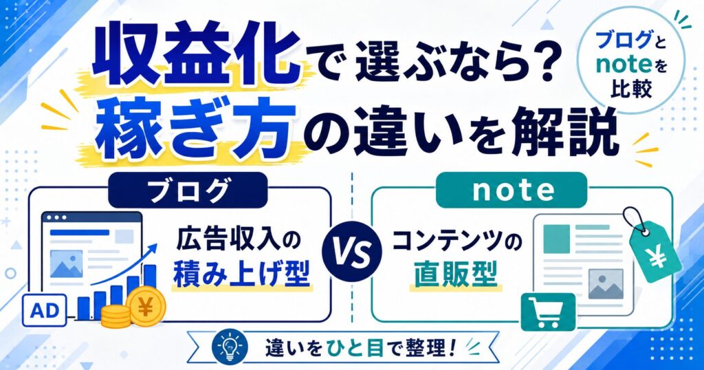 収益化で選ぶなら?稼ぎ方の違いを解説
