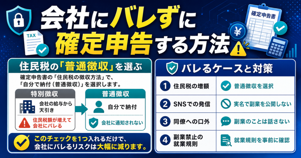 会社にバレずに確定申告する方法