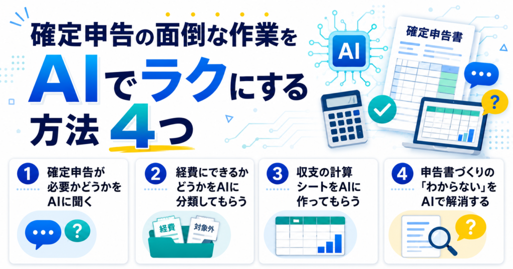 確定申告の面倒な作業をAIでラクにする方法4つ