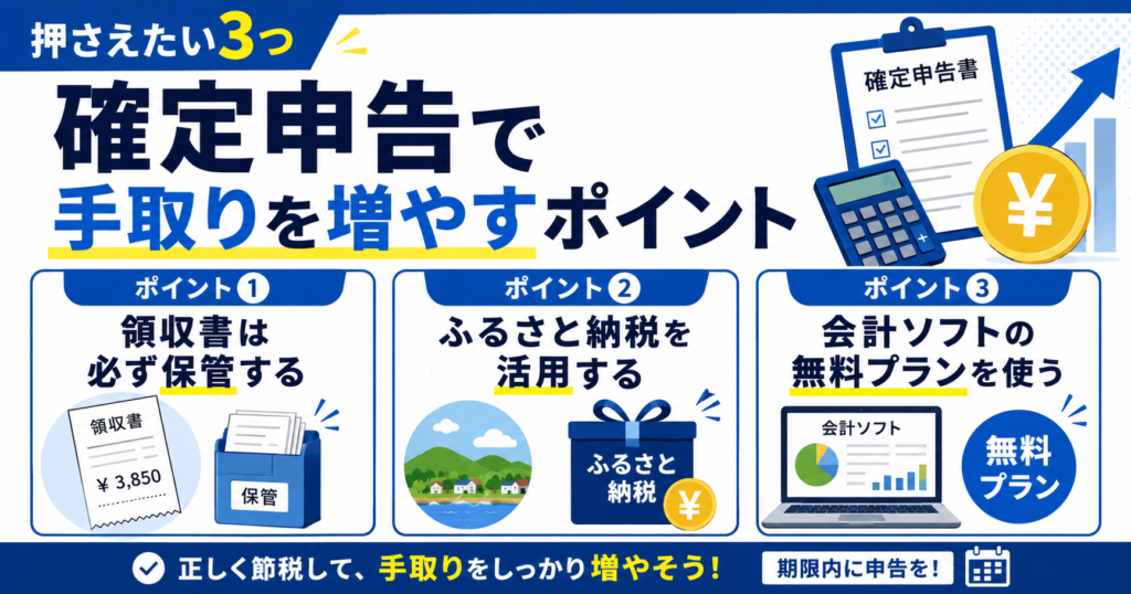 確定申告で手取りを増やすポイント