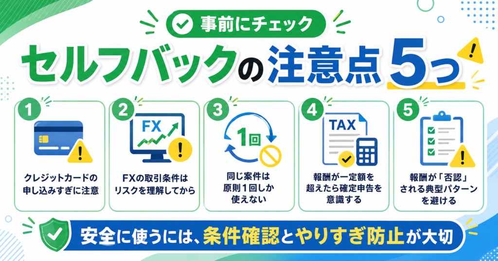 セルフバックの注意点5つ
