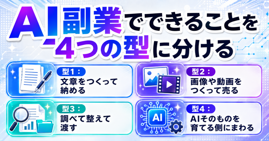 AI副業でできること4つの型