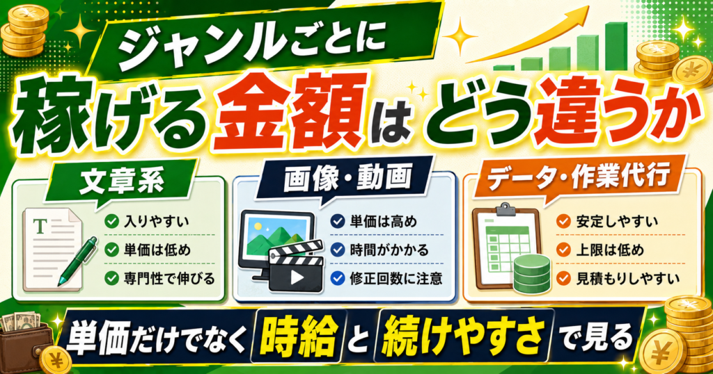 ジャンルごとに稼げる金額はどう違うか