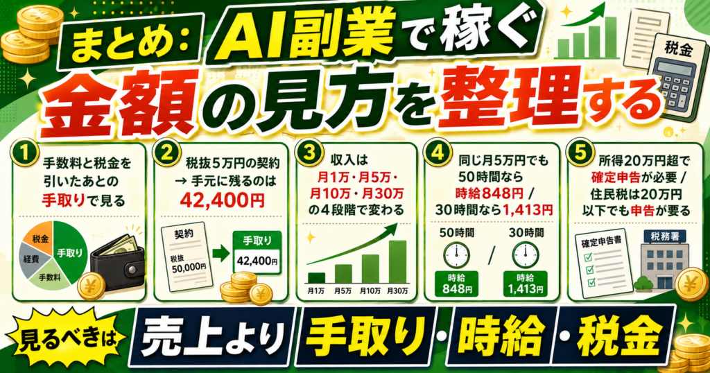 まとめ:AI副業で稼ぐ金額の見方を整理する
