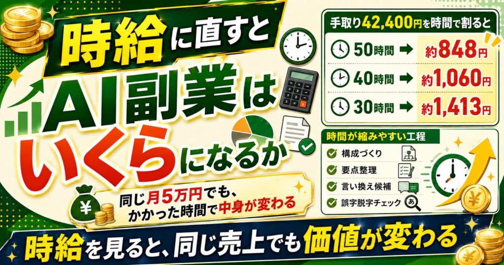 時給に直すとAI副業はいくらになるか