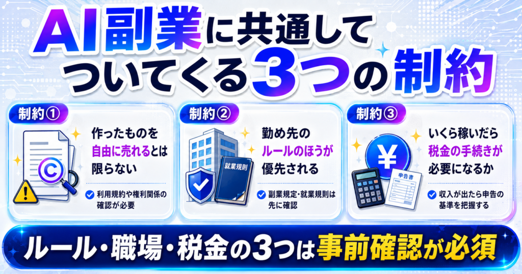 AI副業に共通してついてくる3つの制約