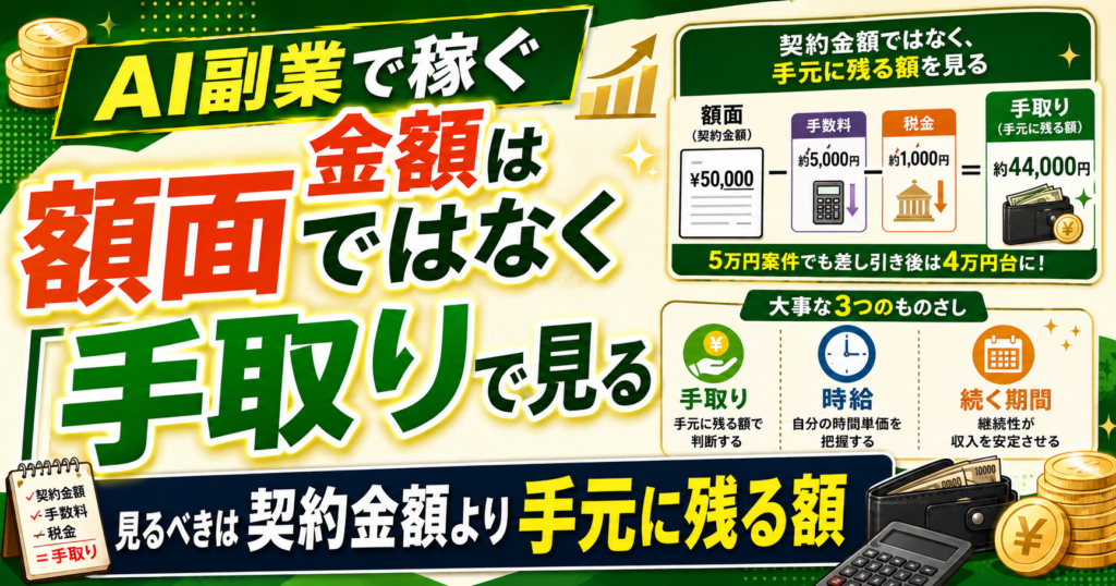 AI副業で稼ぐ金額は額面ではなく手取りで見る