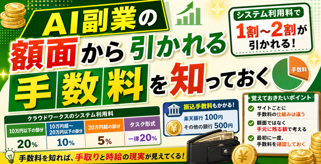 AI副業の額面から引かれる手数料を知っておく