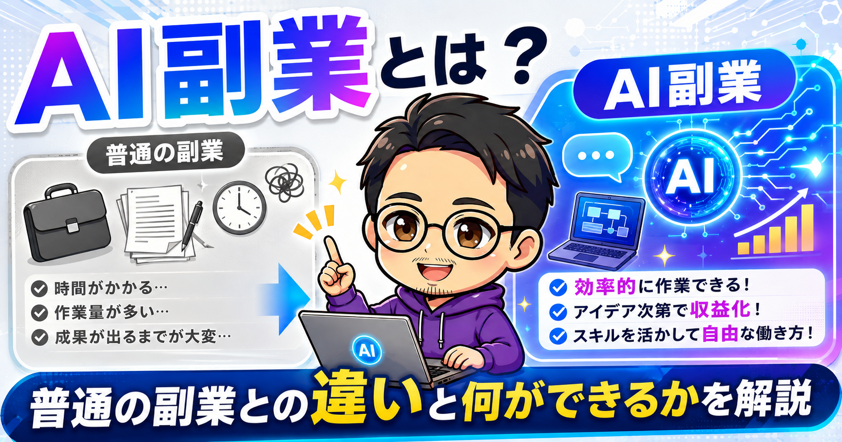 AI副業とは?普通の副業との違いと何ができるかを解説