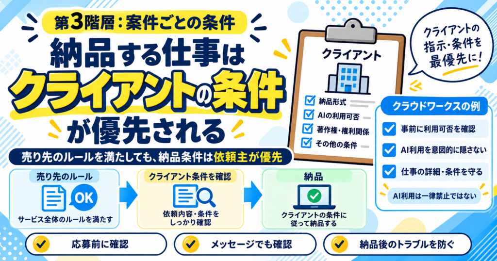 納品する仕事はクライアントの条件が優先される