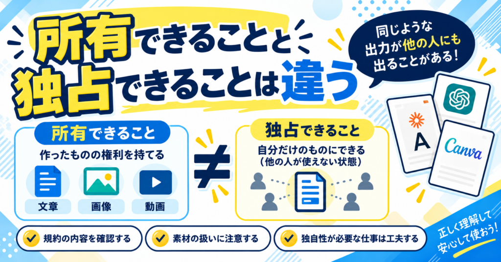 所有できることと独占できることは違う
