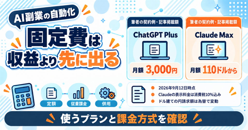 AI副業の自動化にかかる費用を計算する