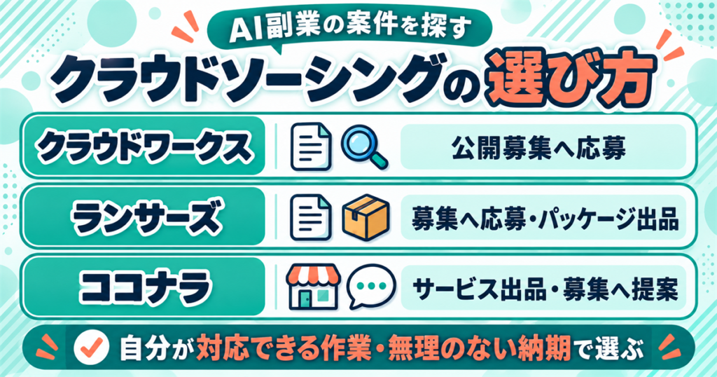 AI副業の案件を探すクラウドソーシングの選び方