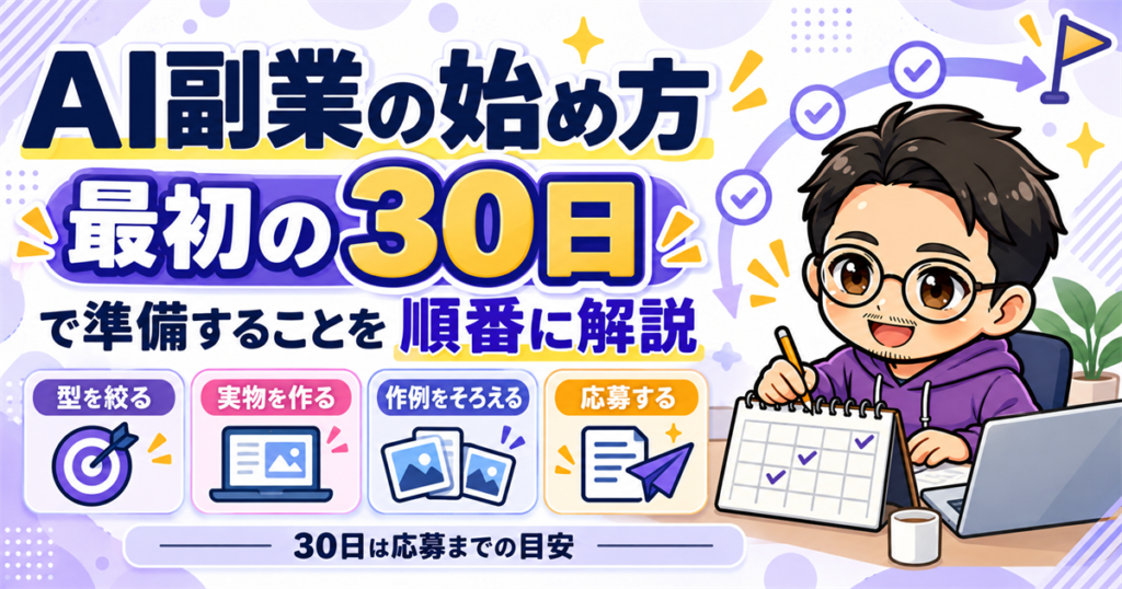 AI副業の始め方｜最初の30日で準備することを順番に解説