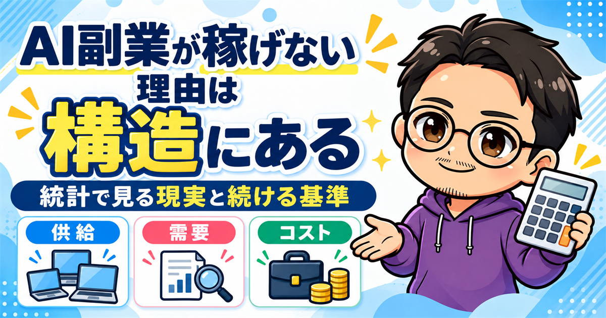 AI副業が稼げない理由は構造にある|統計で見る現実と続ける基準