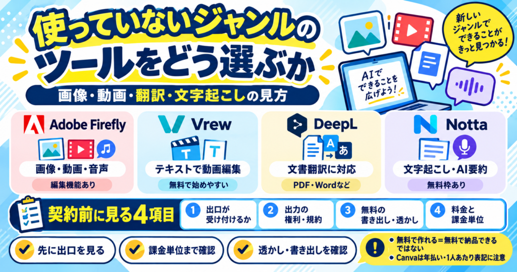 使っていないジャンルのツールをどう選ぶか
