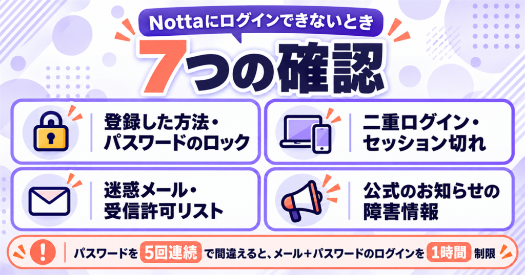Nottaにログインできないときに確認する7つのこと